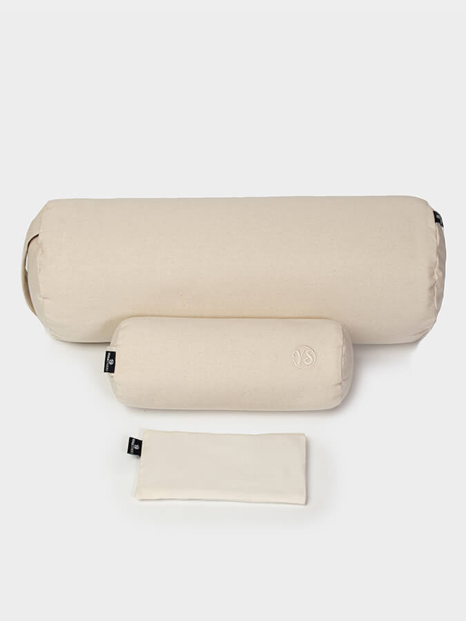 Organic Meditation Bolster and Eye Pillow Set for Yoga and Relaxation