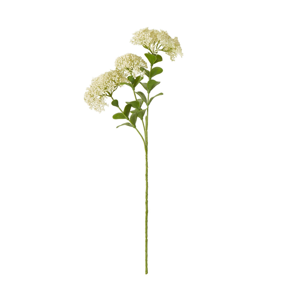 Cream Sedum Spray faux succulent with clustered blooms, soft cream plastic floral for wreaths and centerpieces, 58 cm tall by sostter at brixbailey.com