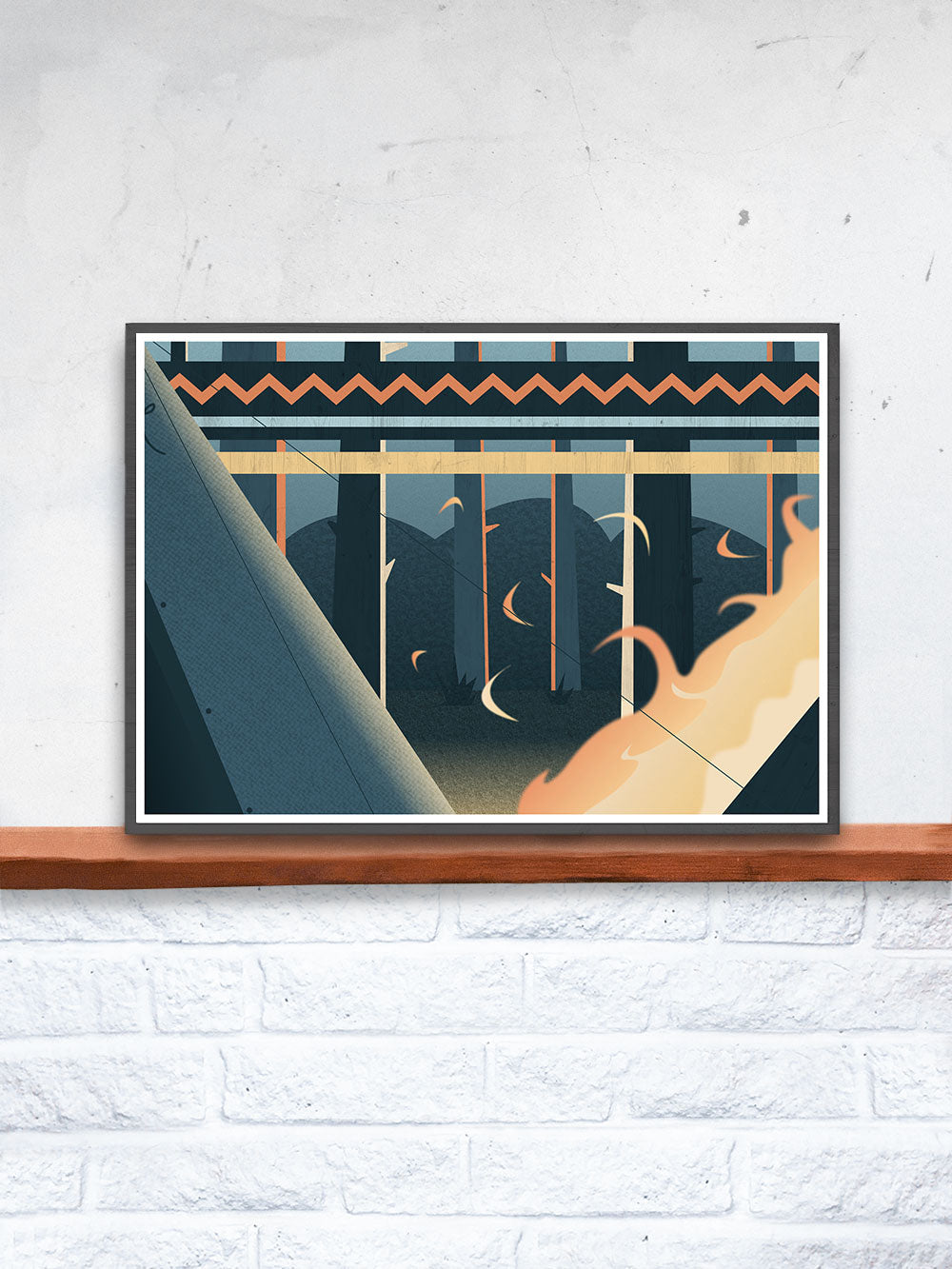Campfire Digital Illustration Art Print