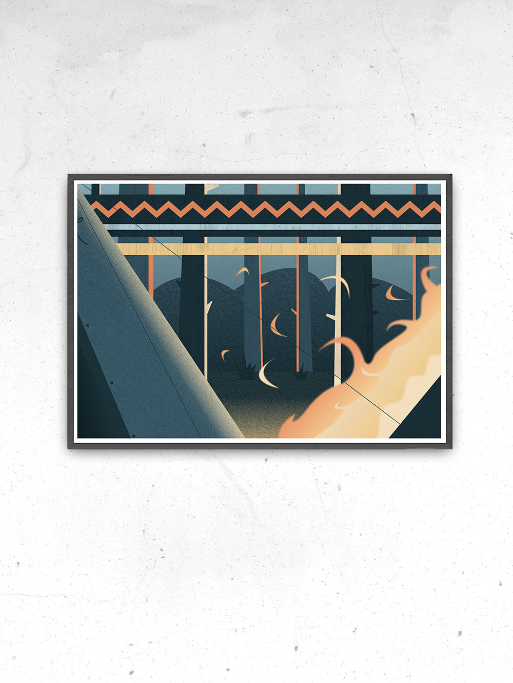 Campfire Digital Illustration Art Print
