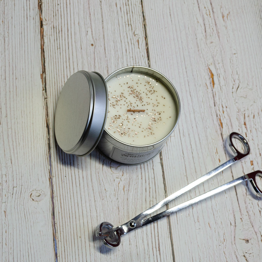 Chamomile and Sandalwood Travel Tin Candle with Wooden Wick