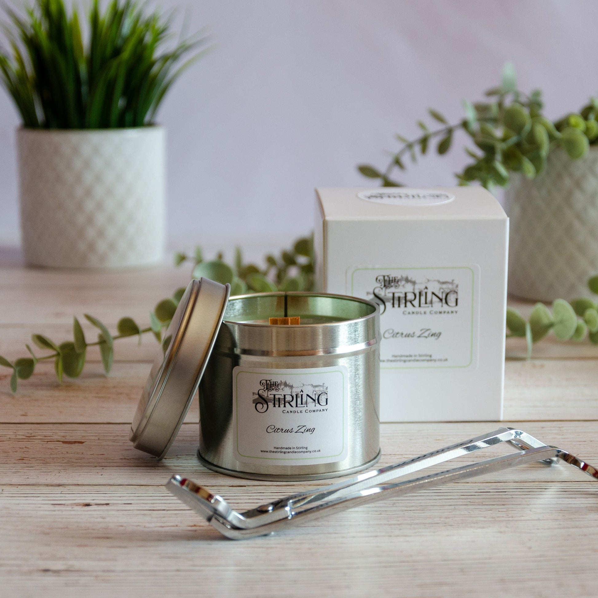 Citrus Zing Travel Tin Candle with Wooden Wick