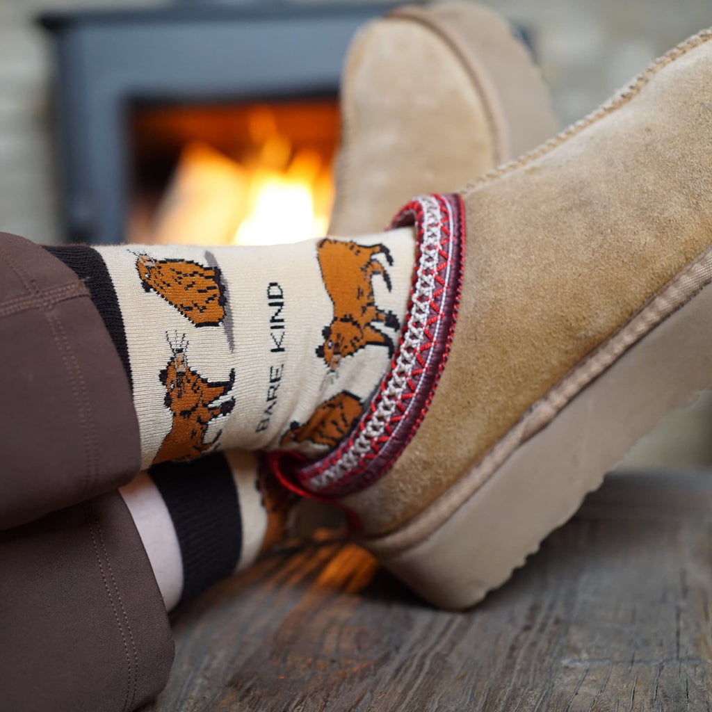 Save the Capybara Bamboo Socks in Brown