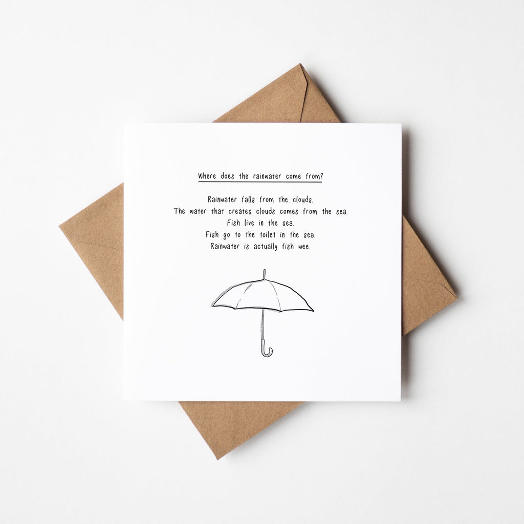 Where Does Rain Come From Funny Science Card