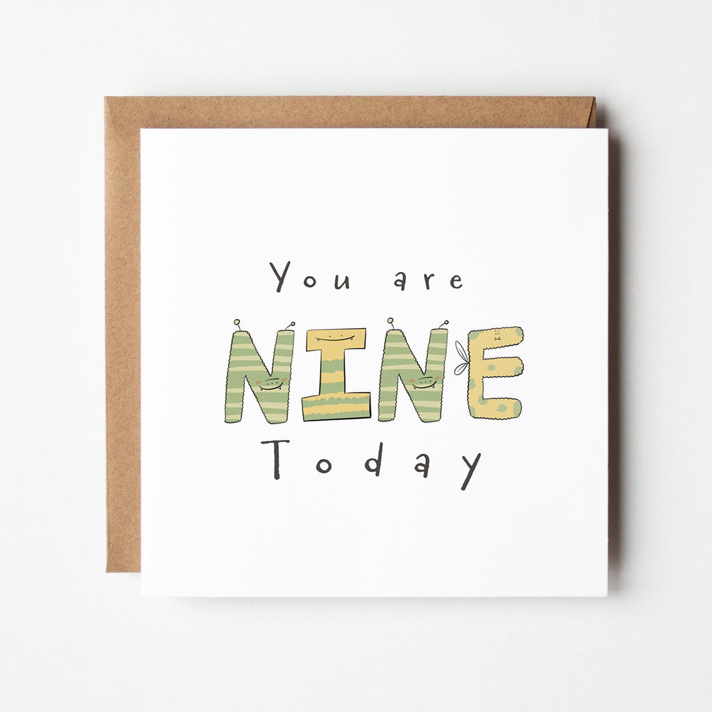 You Are 9 Today Fun Monster Milestone Birthday Card