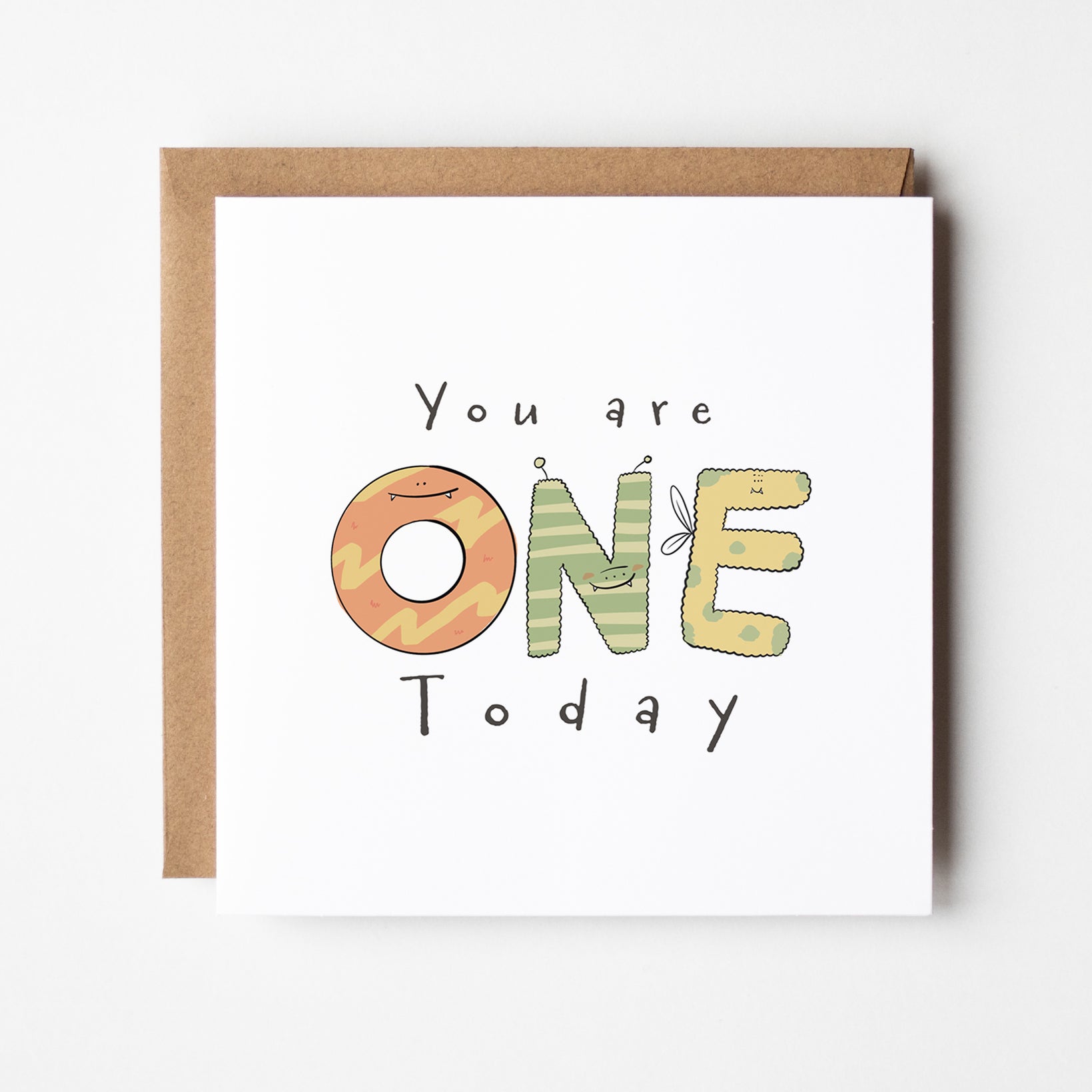 One Today 1st Birthday Monster Card
