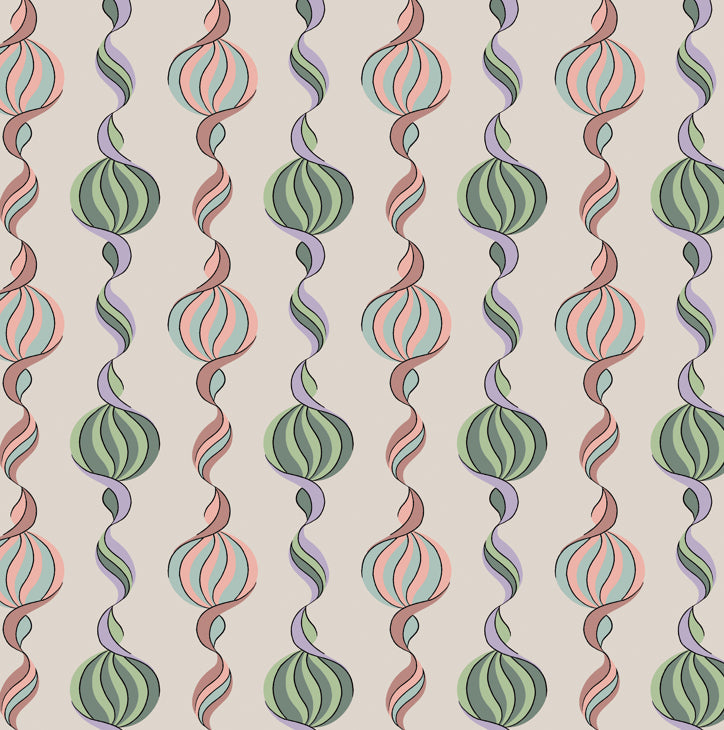 Carousel Twist Wallpaper in Pastel Candy