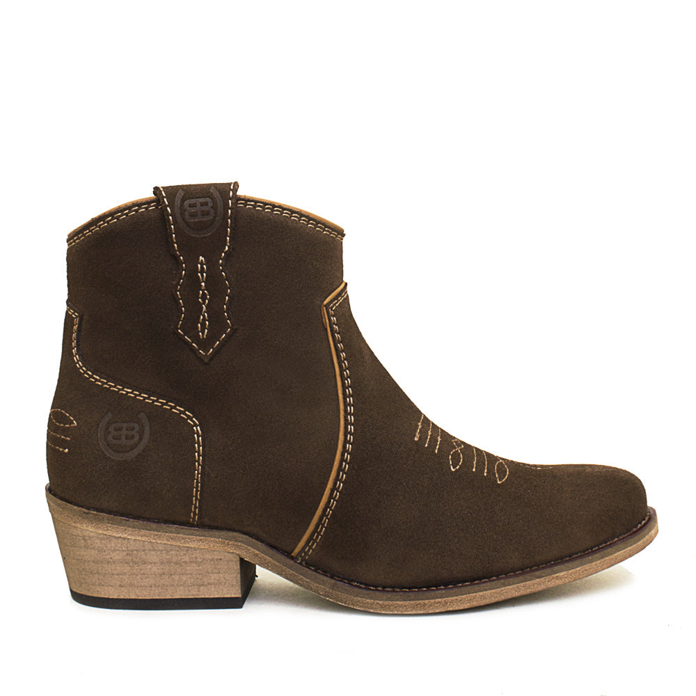 Brown Cowboy Boots in Soft Suede