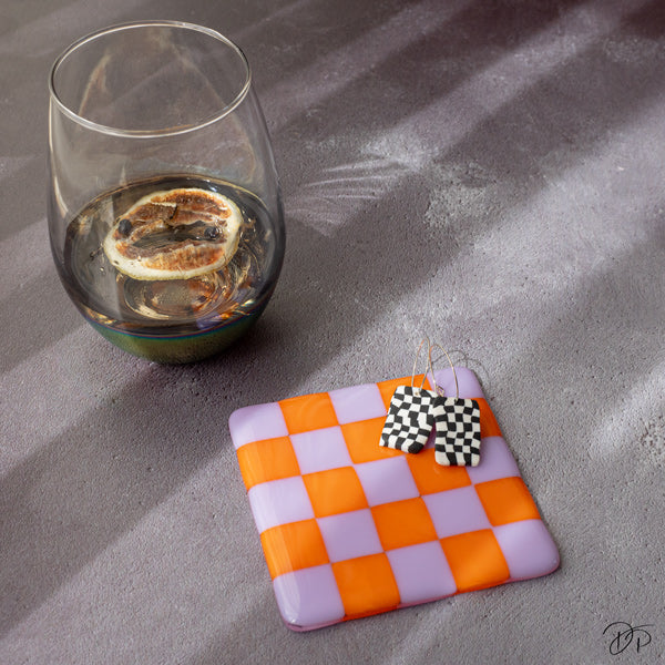 10cm Chequered Dual Coloured Coaster Bullseye Collection