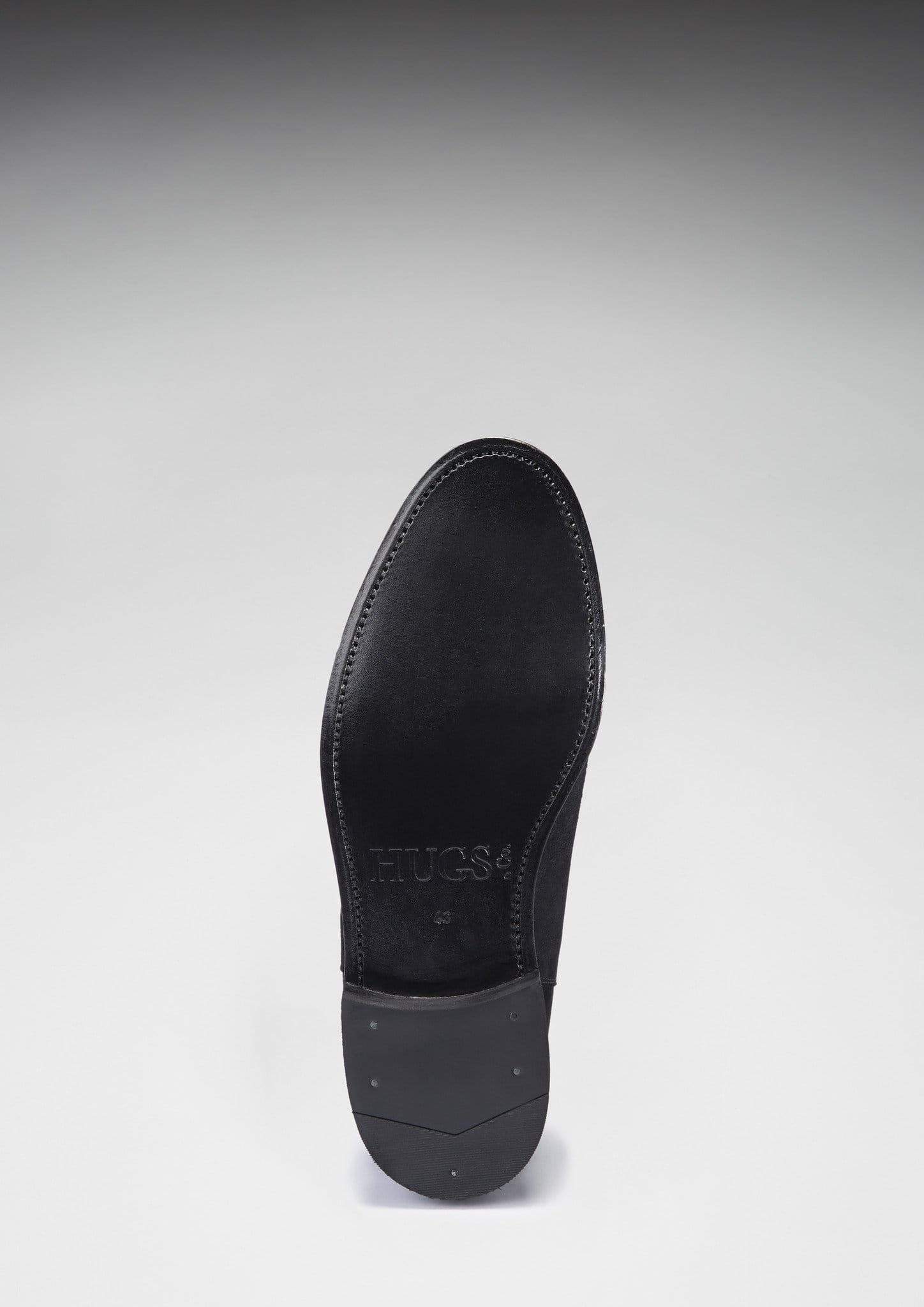 Black Suede Chelsea Boots with Leather Sole