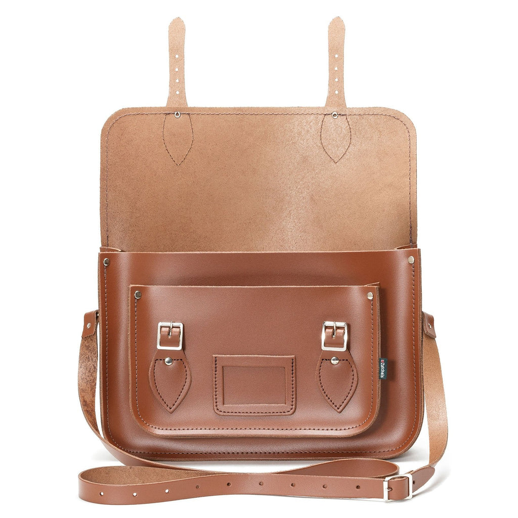 Handmade Leather Satchel in Chestnut