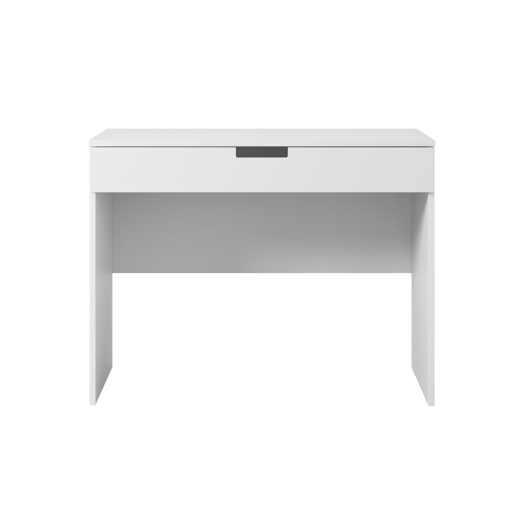 close-up of the tomi kids desk drawer open on smooth ball bearing slides