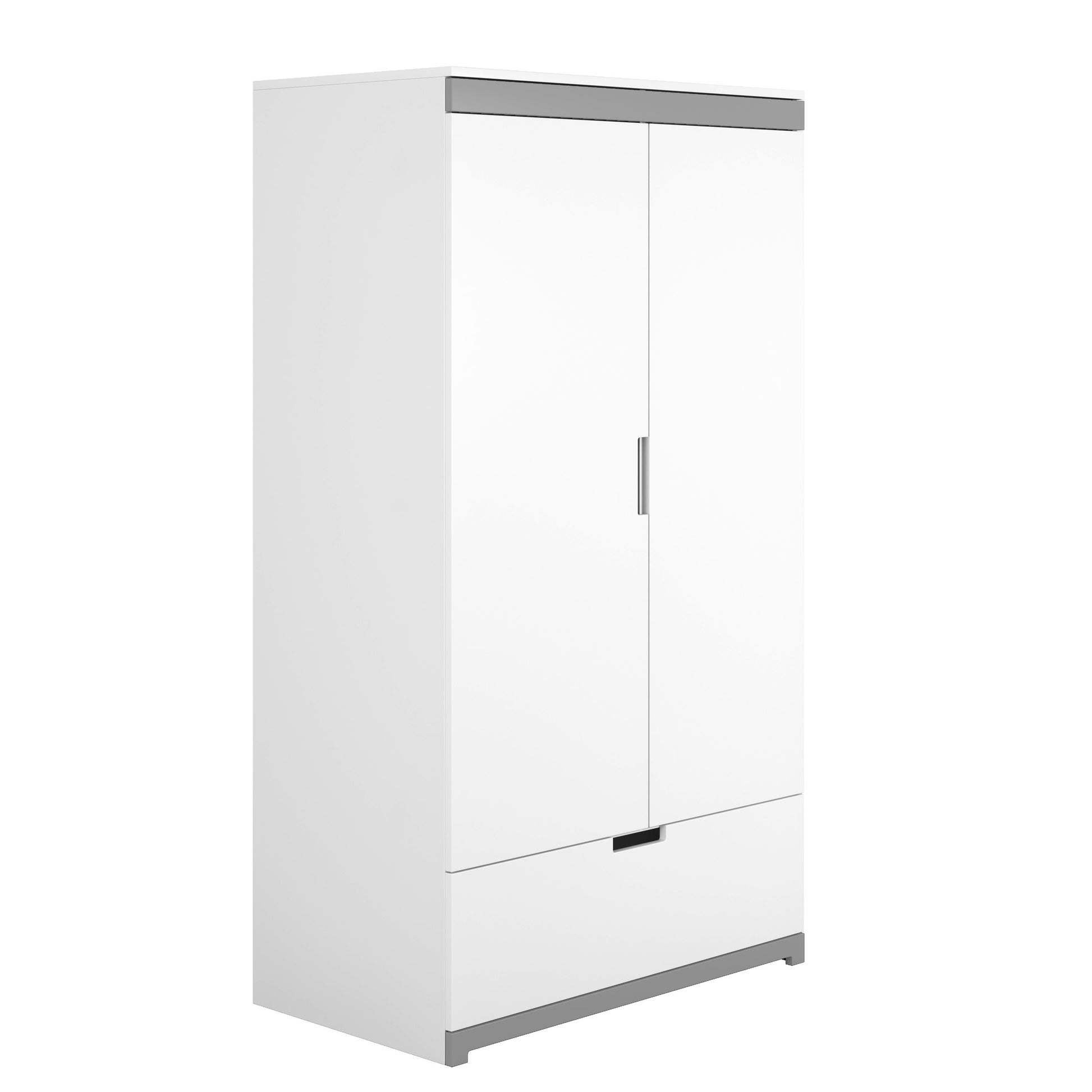 playful tomi kids wardrobe with open drawer and fun grey accent detail