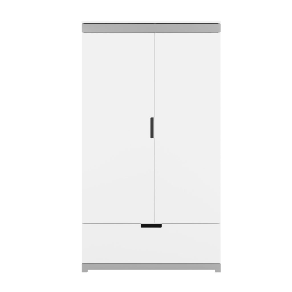 tomi kids wardrobe open showing internal shelves and hanging space