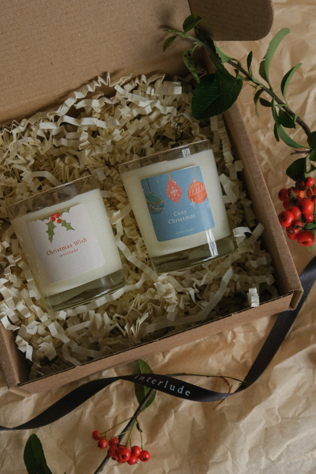 Christmas Votive Candles Gift Set of 2
