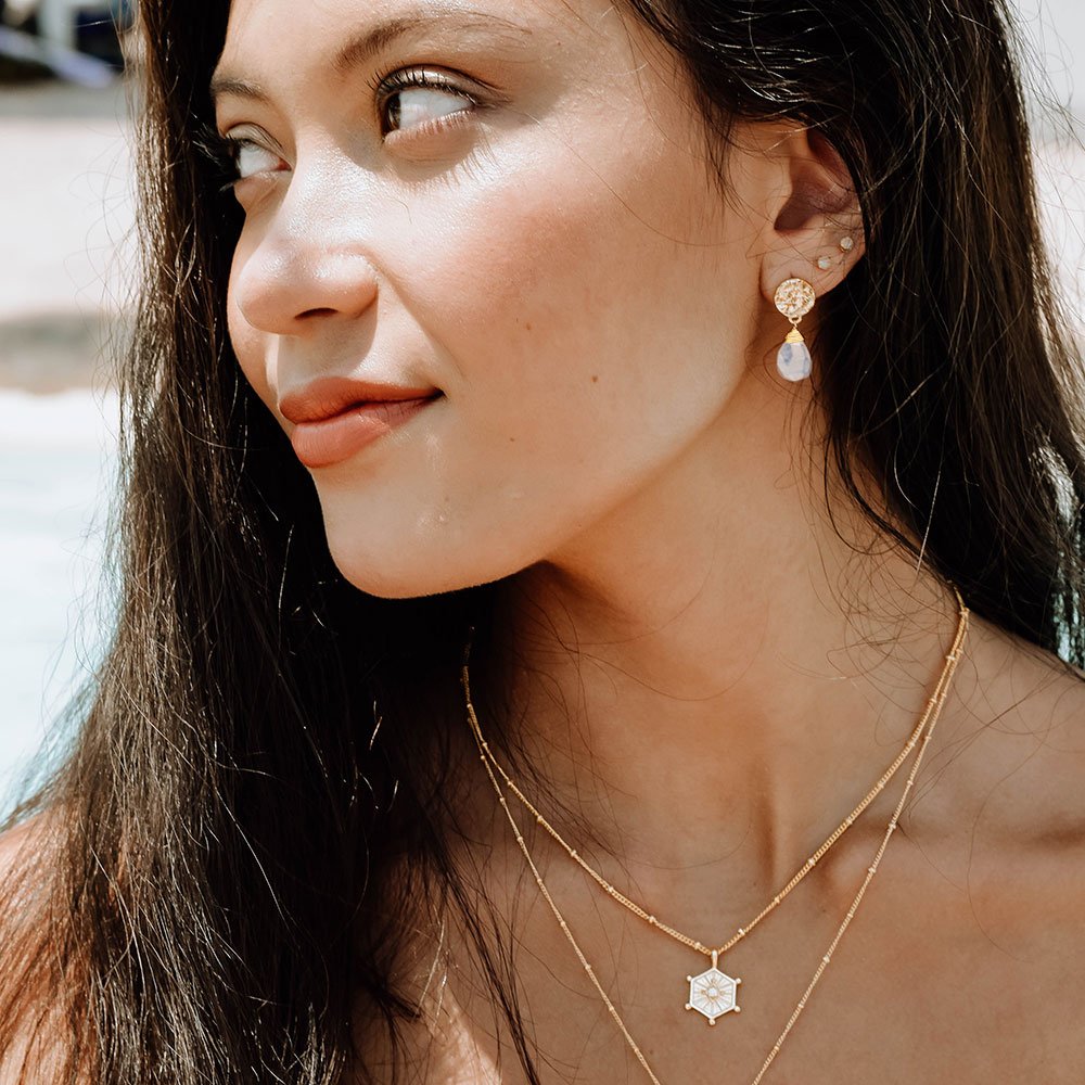 Classic Athena Drop Earrings in Moonstone