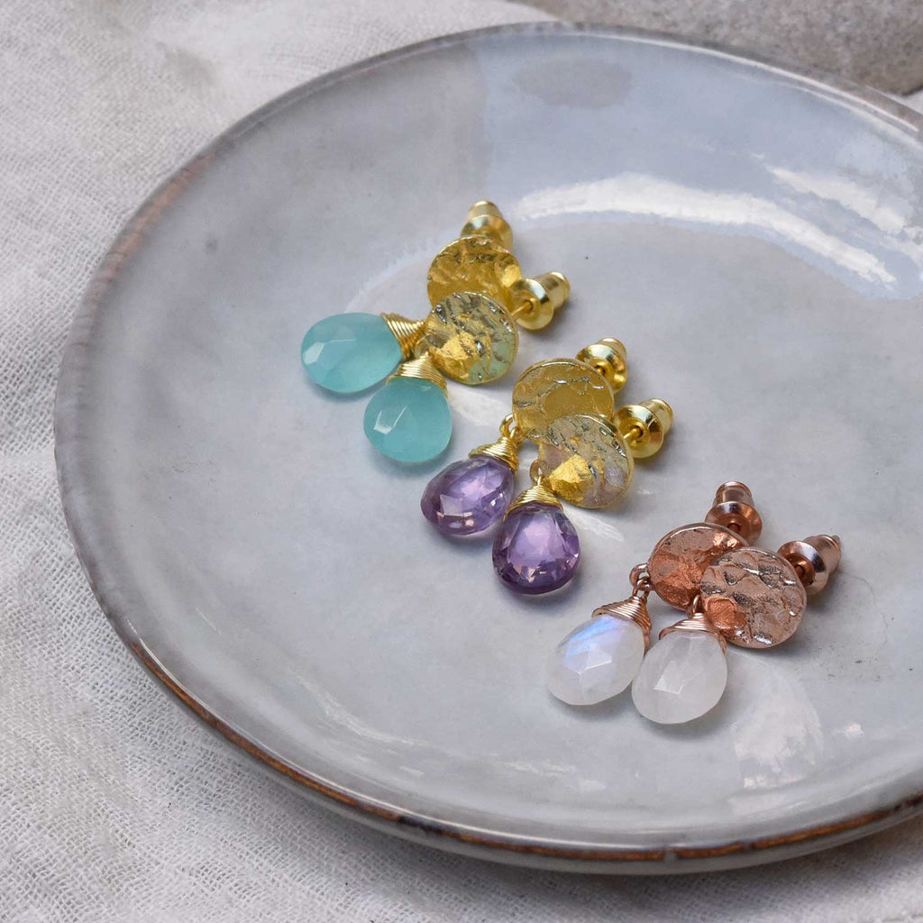 Classic Athena Drop Earrings in Moonstone