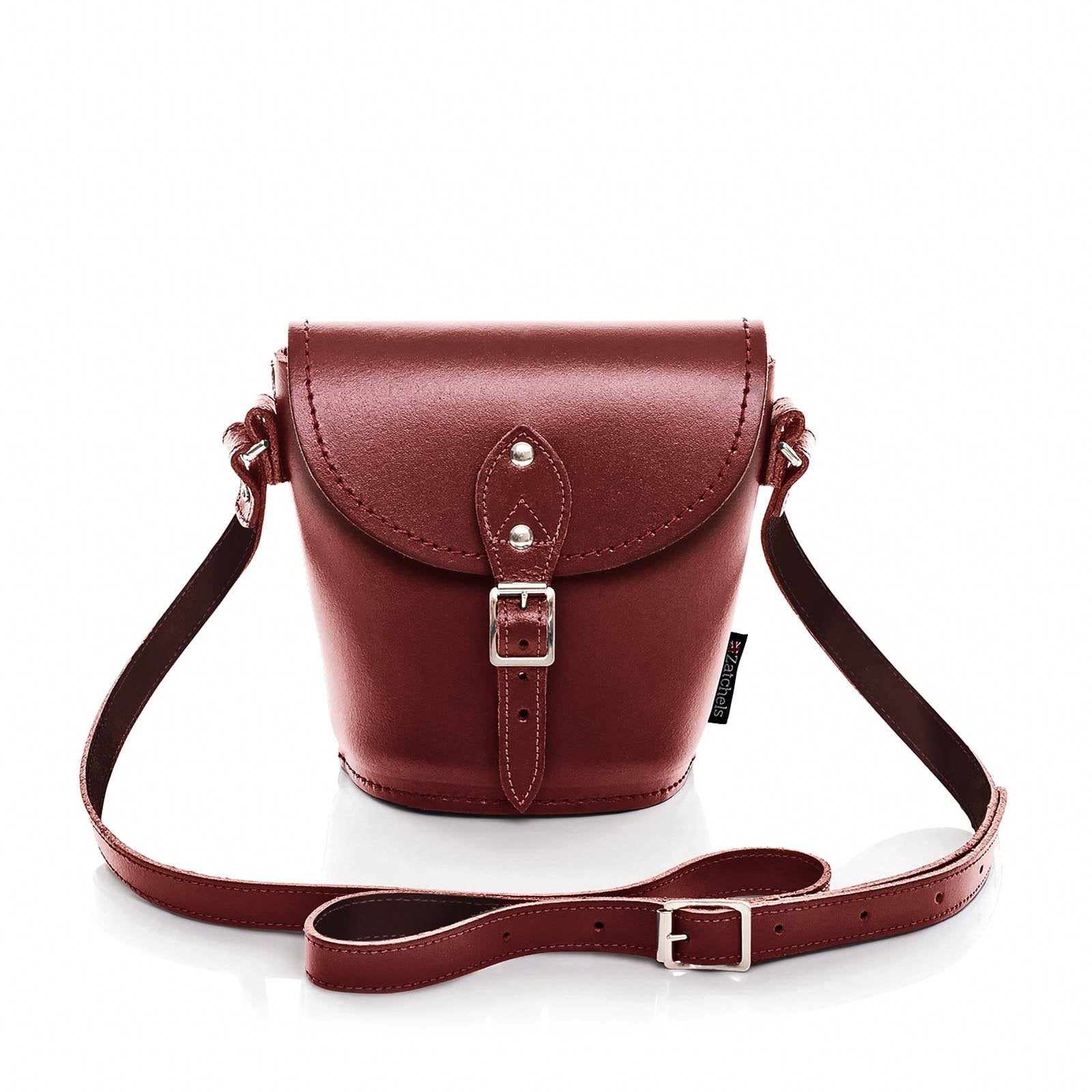 Handmade Leather Barrel Bag in Oxblood