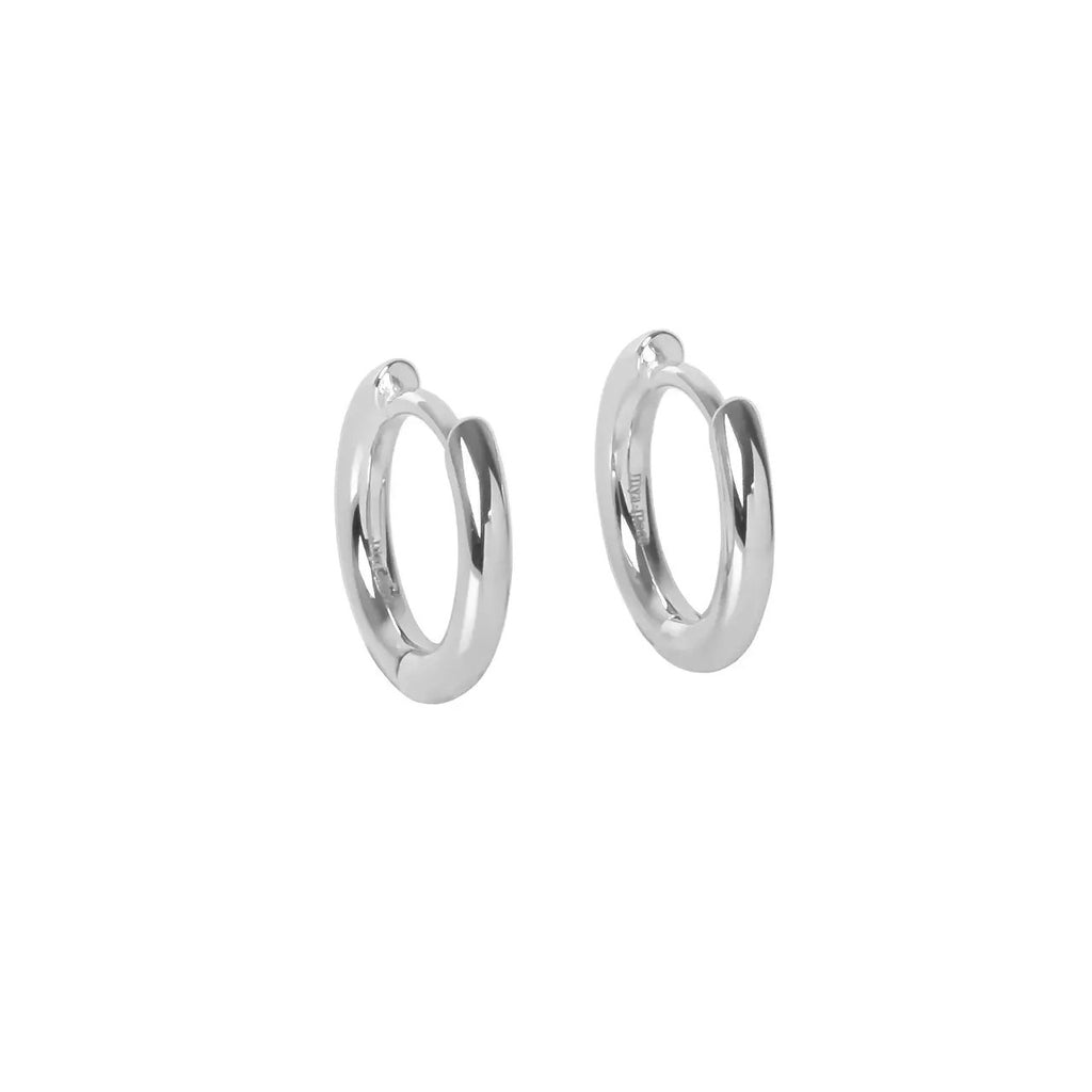 Classy Hoop Earrings in Rose Gold and Rhodium from MyaMoon - Simple & Timeless Jewelry Designs by MyaMoon at www.brixbailey.com