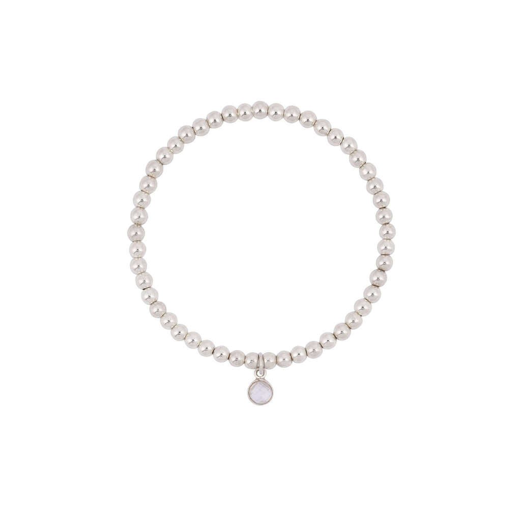 Clear Quartz April Birthstone Bracelet in Sterling Silver