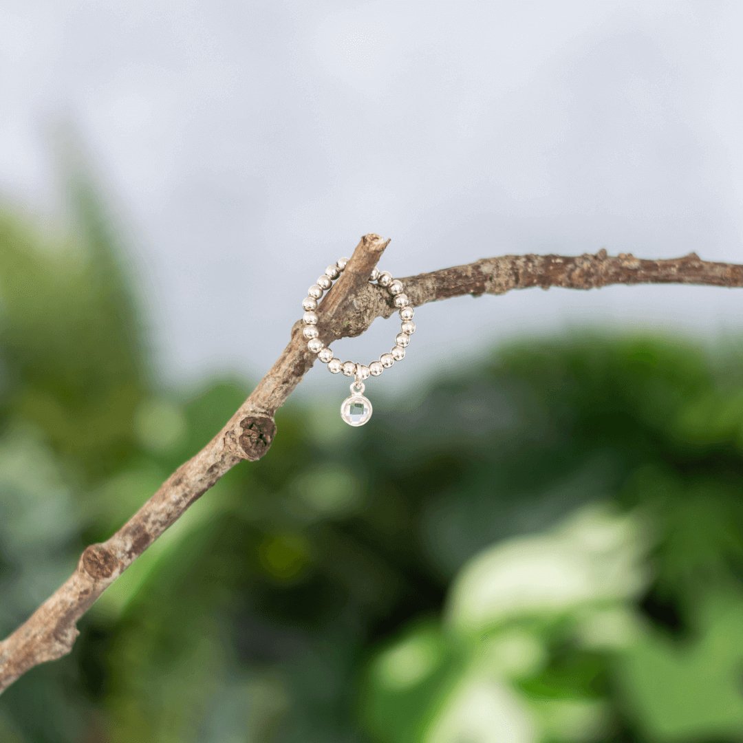 Clear Quartz April Birthstone Bracelet and Ring Set