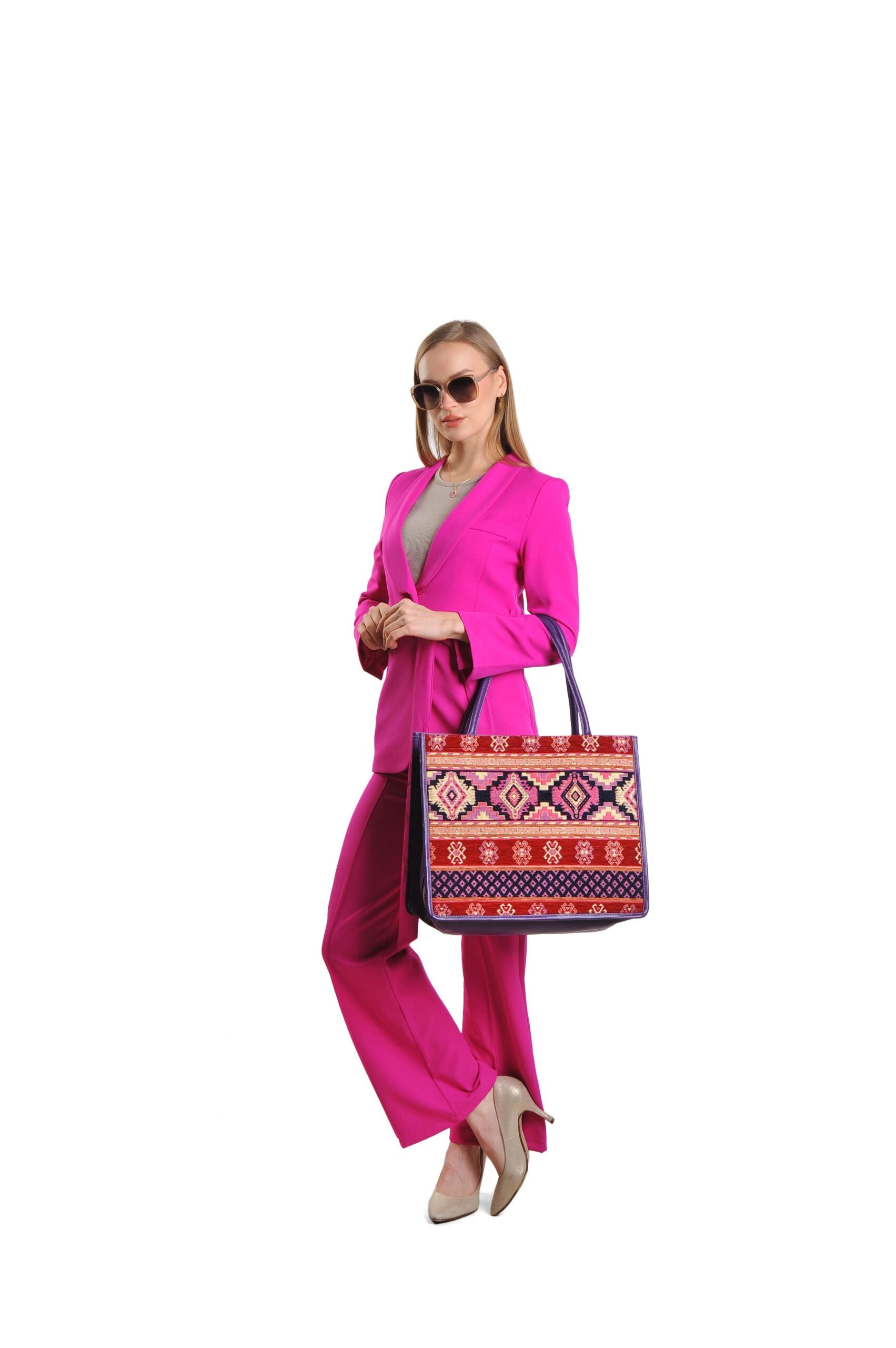Luxurious Large Silk-Leather Tote Bag Clodagh – Handcrafted Elegance by Jkel at www.brixbailey.com