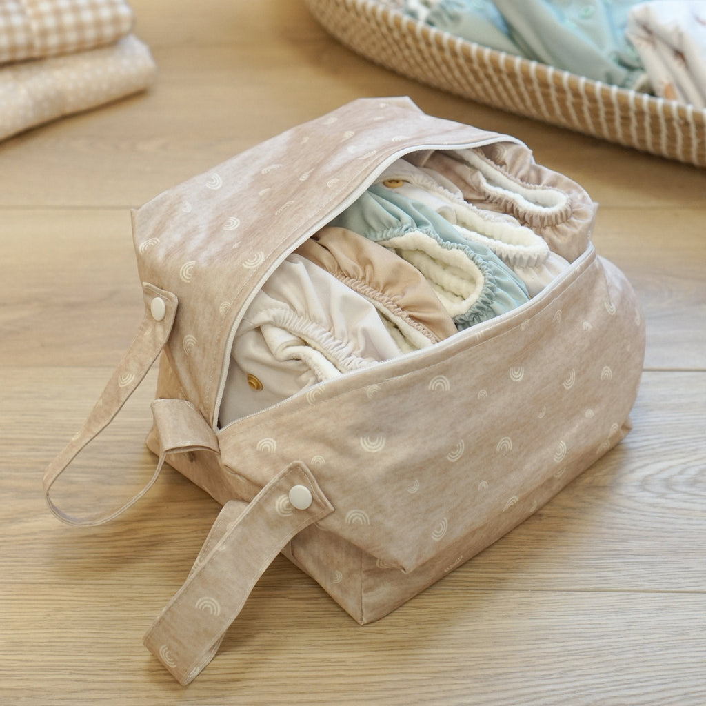Rainbow Oatmeal Cloth Nappy Pod Storage