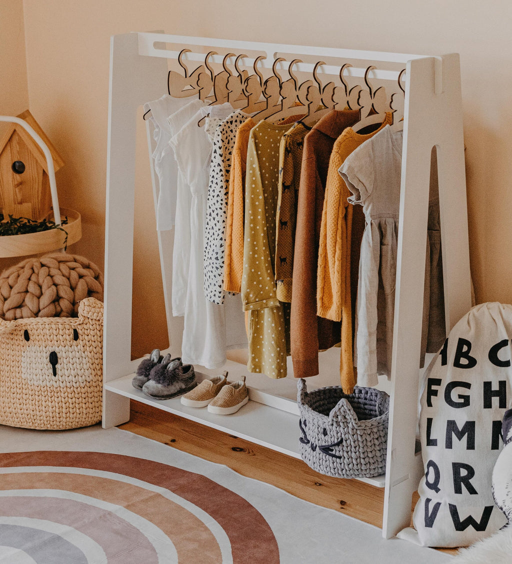 Toddler Dress Up Rack – Montessori Inspired & Versatile by Montessori House Bed at www.brixbailey.com