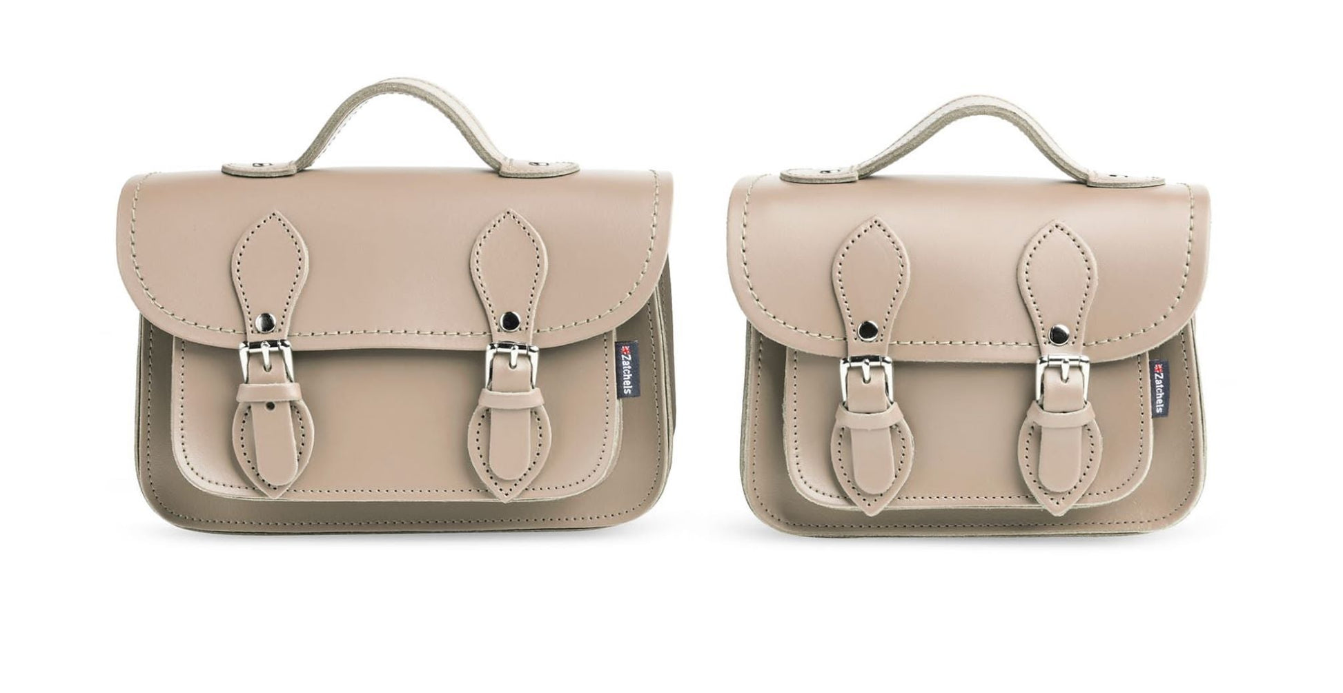 Handmade Leather Micro Satchel in Iced Coffee