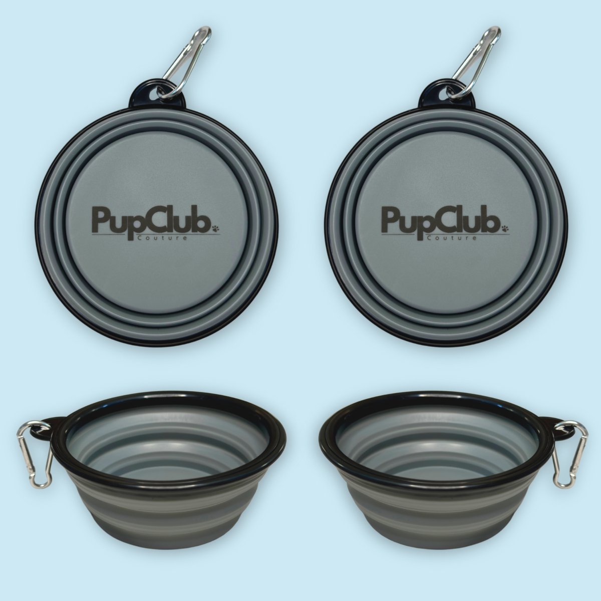 Collapsible Dog Bowl in Grey