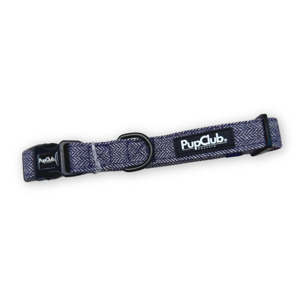 Blue Tweed Dog Collar