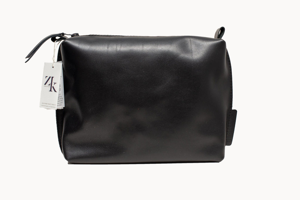 Zelma Kraft Handmade Leather Cosmetic Bag – Unisex & Durable by Zelma Kraft at brixbailey.com