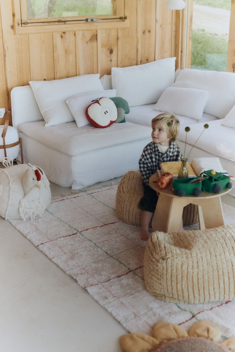 Multicolor Striped Natural Cotton Rug - Child-Safe, Machine Washable & Stylish by Lorena Canals at www.brixbailey.com