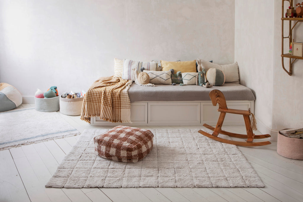 Vintage Inspired Mosaic Pattern Rug - Natural Cotton & Durable Design for Any Room by Lorena Canals at www.brixbailey.com