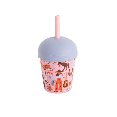 Cowgirl Toddler Smoothie Cup with Lid and Straw