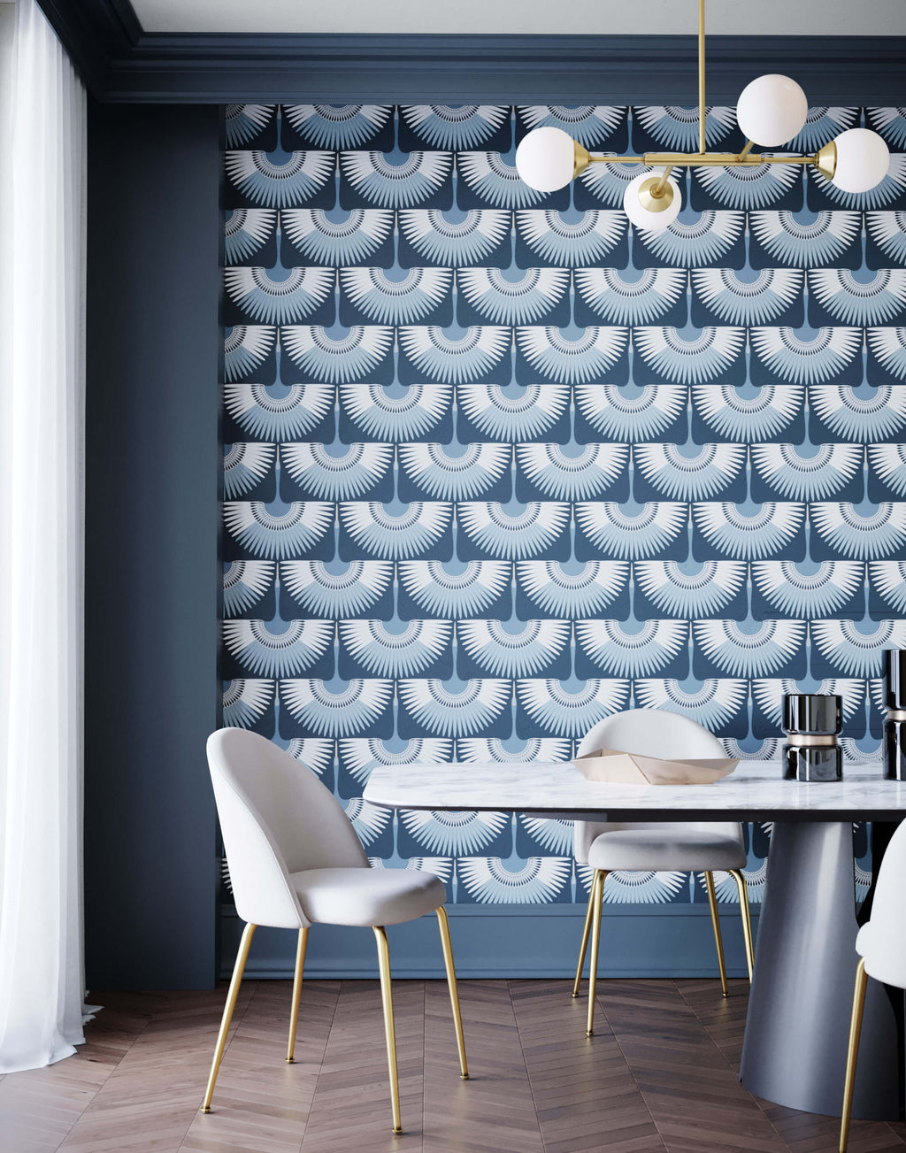 Art Deco Crane Wallpaper