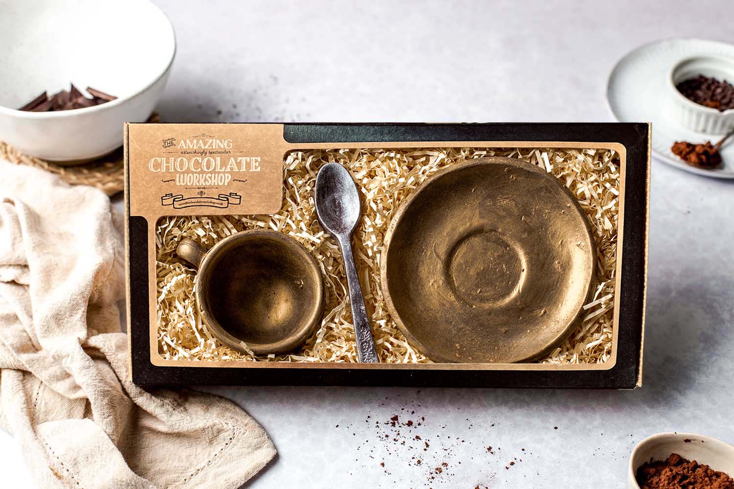 Handmade Chocolate Tea and Coffee Cup Gift Set