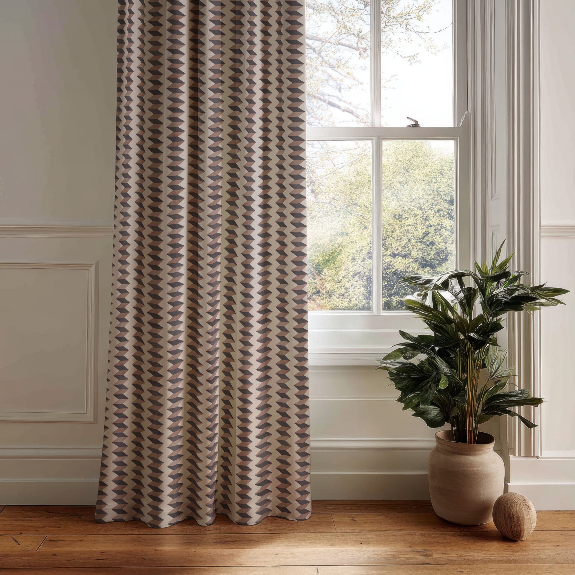 Escher Stripe Rosewood Fabric