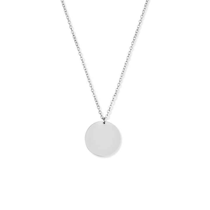 Custom Engraved Disc Necklace in Gold, Silver or Rose Gold