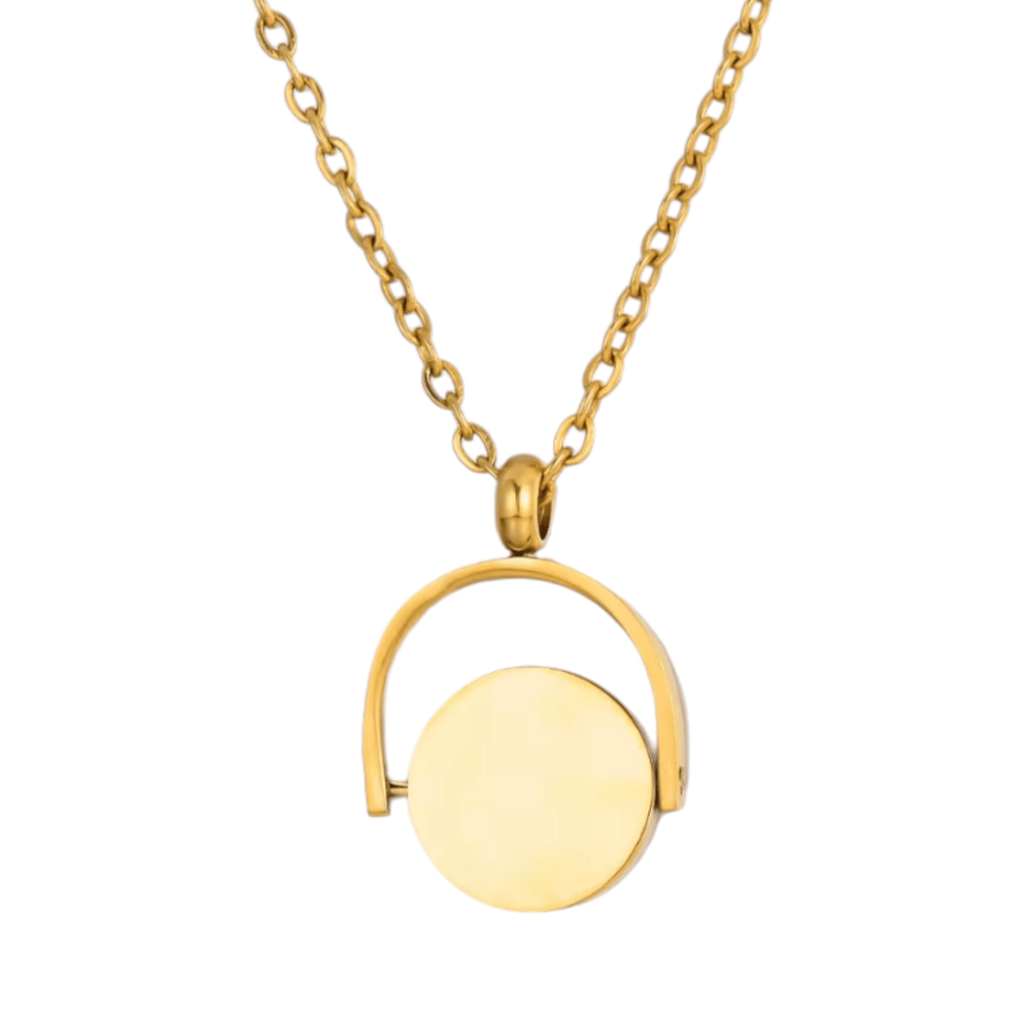 Custom Engraved Spinner Necklace in Gold or Silver