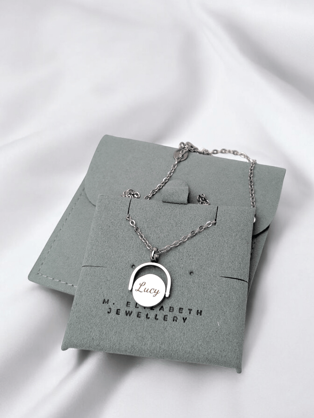 Custom Engraved Spinner Necklace in Gold or Silver