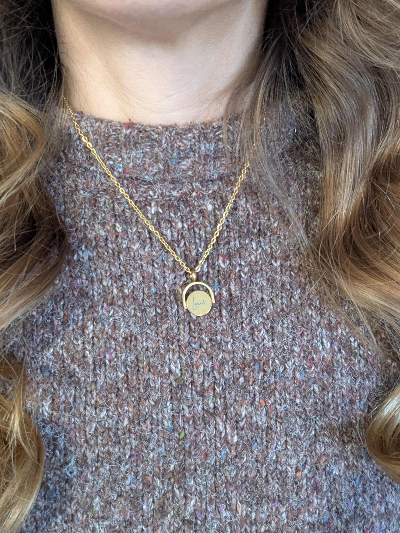 Custom Engraved Spinner Necklace in Gold or Silver