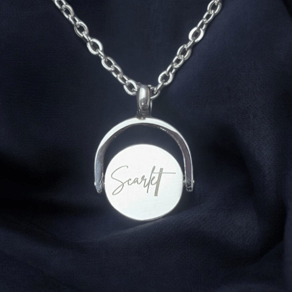 Custom Engraved Spinner Necklace in Gold or Silver