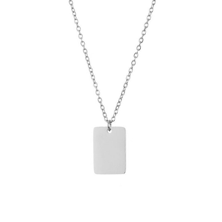 Custom Engraved Tiny Tag Necklace in Gold or Silver