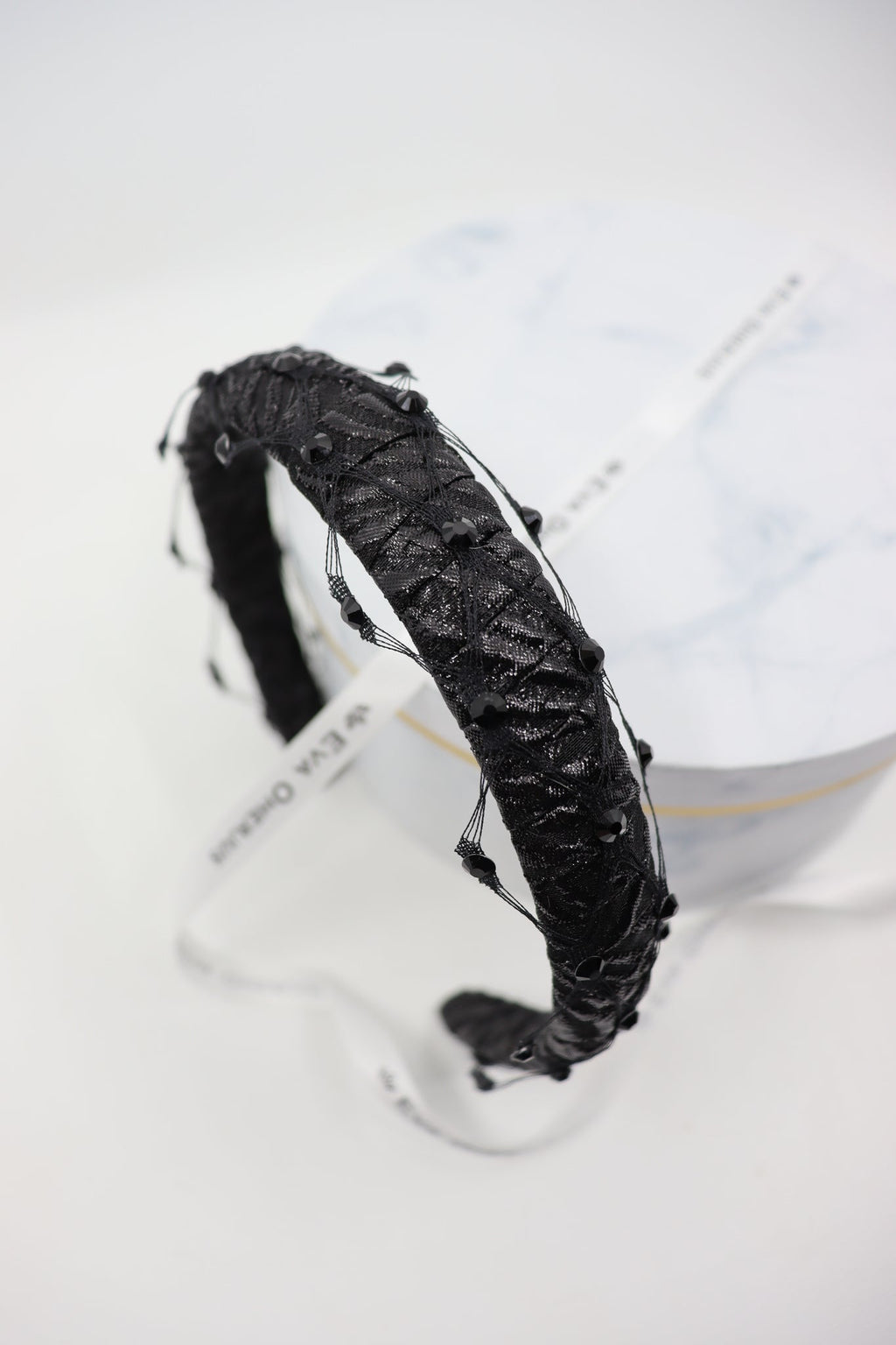 Naomi Thin Headband – Swarovski Adorned Elegance & Style by Eva Oherjus at www.brixbailey.com