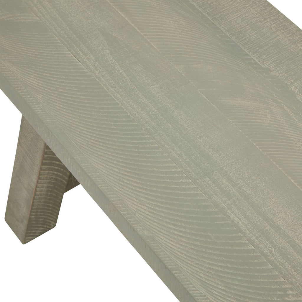 Handcrafted curved pine dining bench with grey-washed finish, seats 3, modern farmhouse style. by Sostter at brixbailey.com