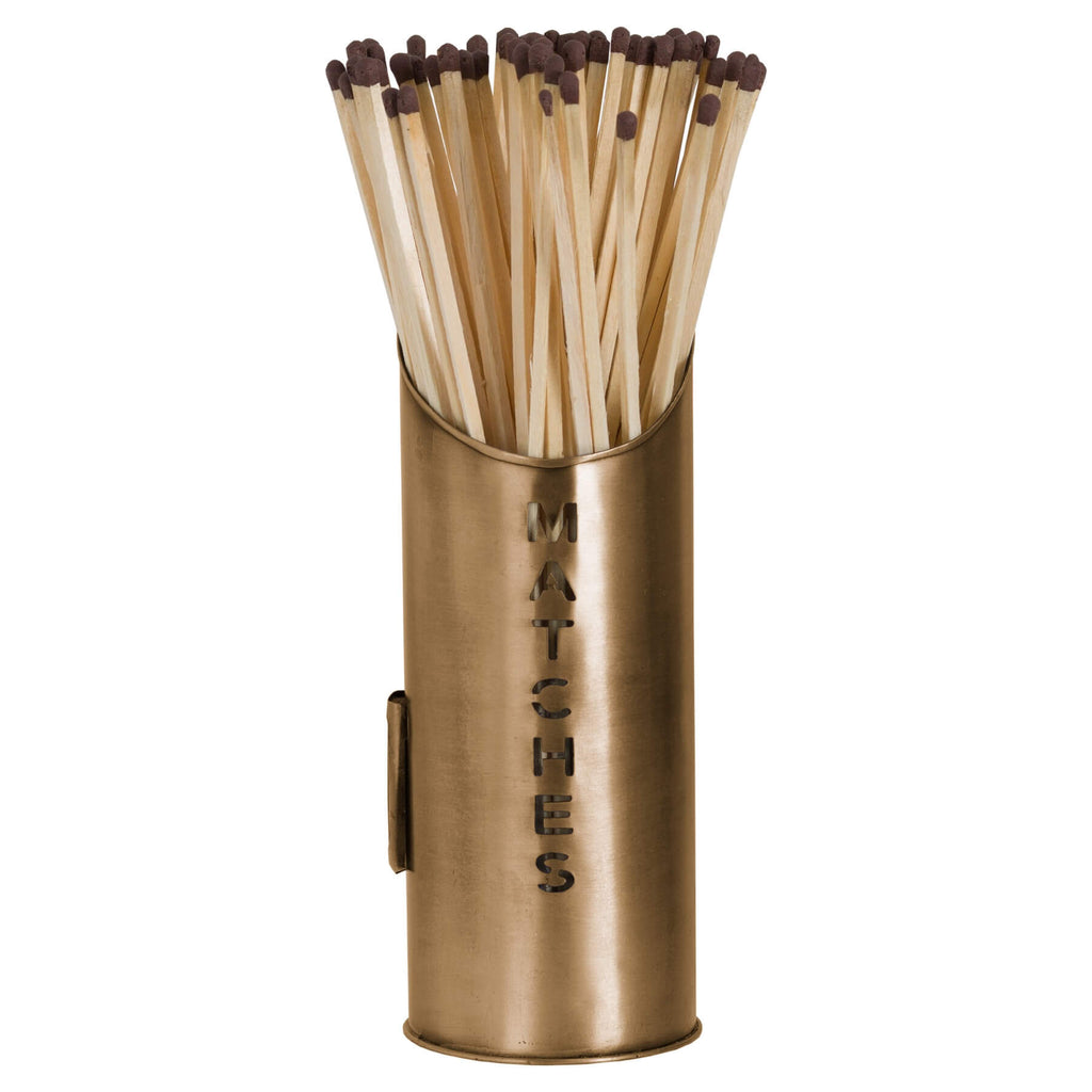 Antique bronze log and kindling set with cut-out detailing, 32cm tall, for stylish fireplace organization. by Sostter at brixbailey.com