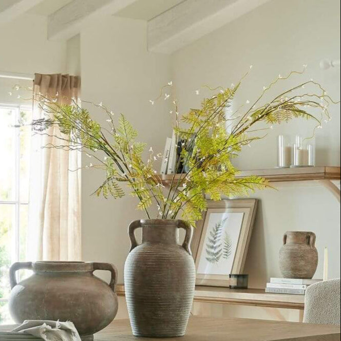 Large artificial bracken fern spray with lifelike green fronds, perfect for home decor by sostter at brixbailey.com