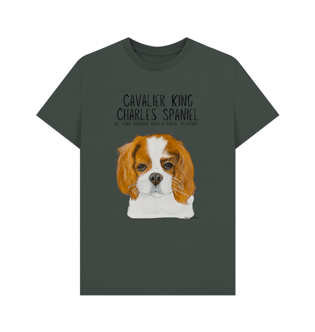 Obey the Crown Sustainable Mens T-Shirt with Cavalier King Charles Spaniel