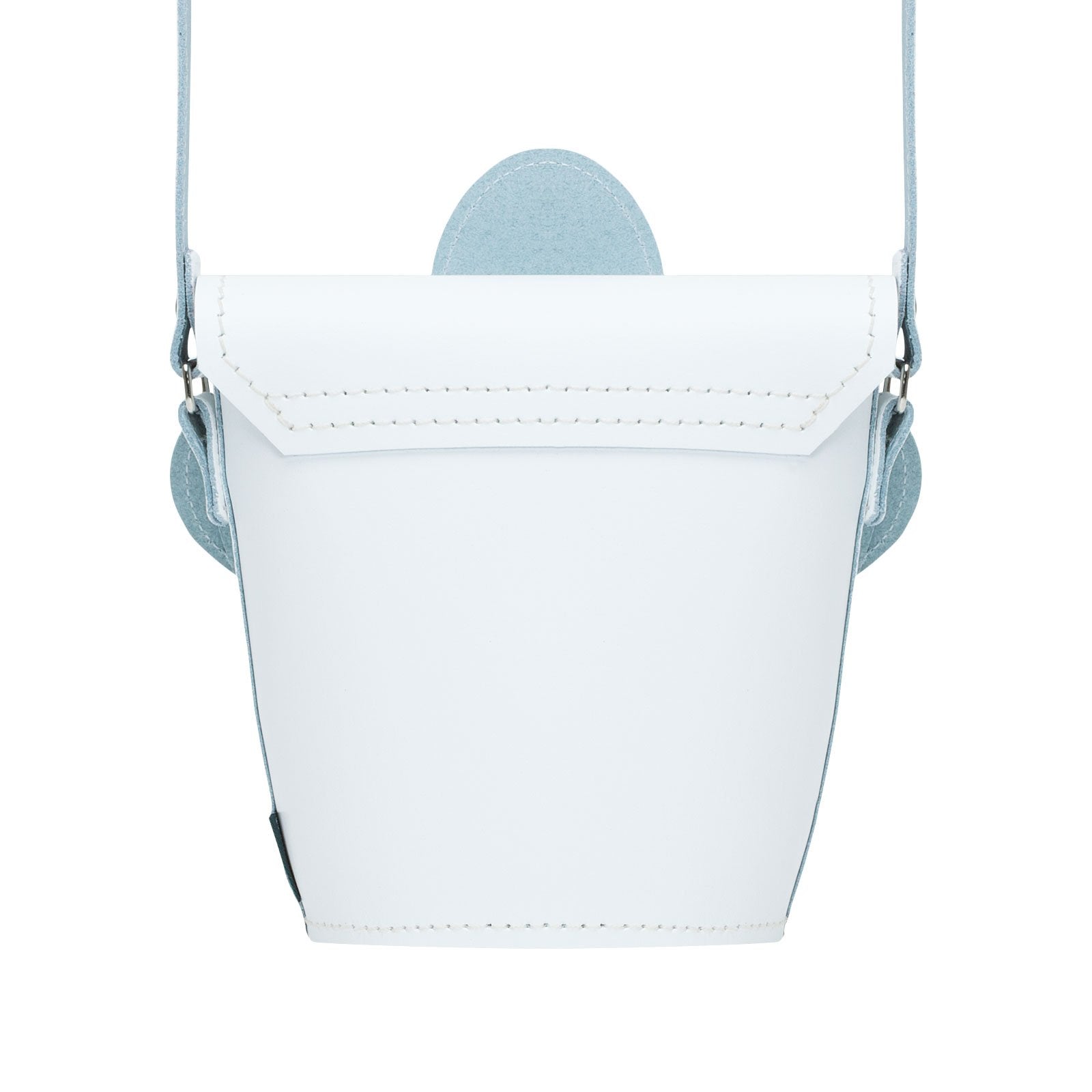 Handmade Leather Daisy Barrel Bag in White